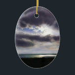 Ornamento De Cerâmica Sol sobre o lago nascer do sol oceano lago<br><div class="desc">Sol sobre o lago nascer do sol oceano oceano - Belo pôr do sol sobre a Grande Baía de Michigan</div>