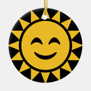 Ornamento De Cerâmica Sol sorridente