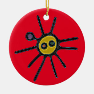 Ornamento De Cerâmica Sol Taino Circle Ornament