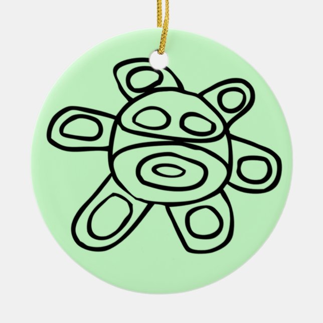 Ornamento De Cerâmica Sol Taíno de Jayuya (Frente)