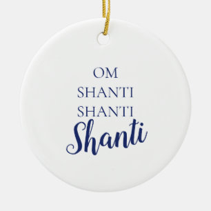 Ornamento De Cerâmica Solace Mind® OM Shanti Ornament