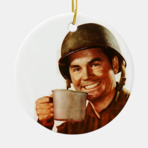 Ornamento De Cerâmica SOLDADO Cuppa Joe