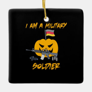 Ornamento De Cerâmica Soldado Militar Halloween