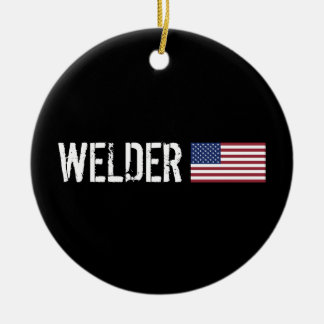 Ornamento De Cerâmica Soldador - bandeira americana