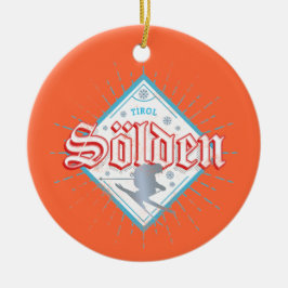 Ornamento De Cerâmica Solden Tirol Retro Skier Vintage Ski Holiday