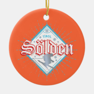 Ornamento De Cerâmica Solden Tirol Retro Skier Vintage Ski Holiday