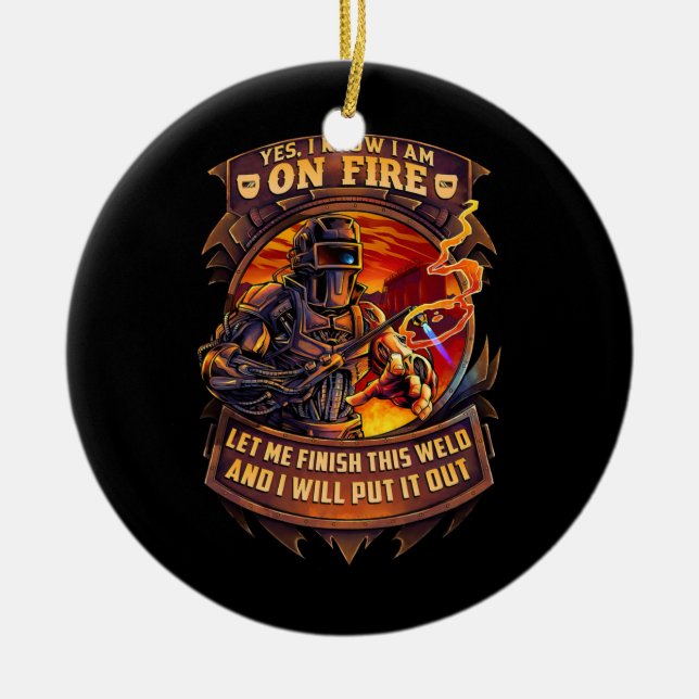 Ornamento De Cerâmica Solder Engraçado Dizendo Soldadura Para Homens (Frente)