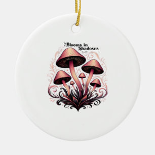 Ornamento De Cerâmica Sombras de Sangue - Whimsigoth Mushroom Art Pastel