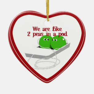 Ornamento De Cerâmica Somos como duas ervilhas em um pod