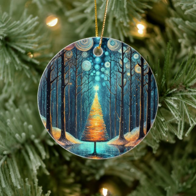 Ornamento De Cerâmica Sonho de Férias Iridescente 🎄 Árvore de Natal bri (Árvore)