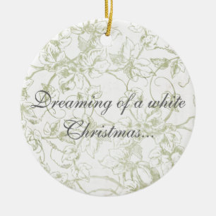 Ornamento De Cerâmica Sonho do White Christmas…