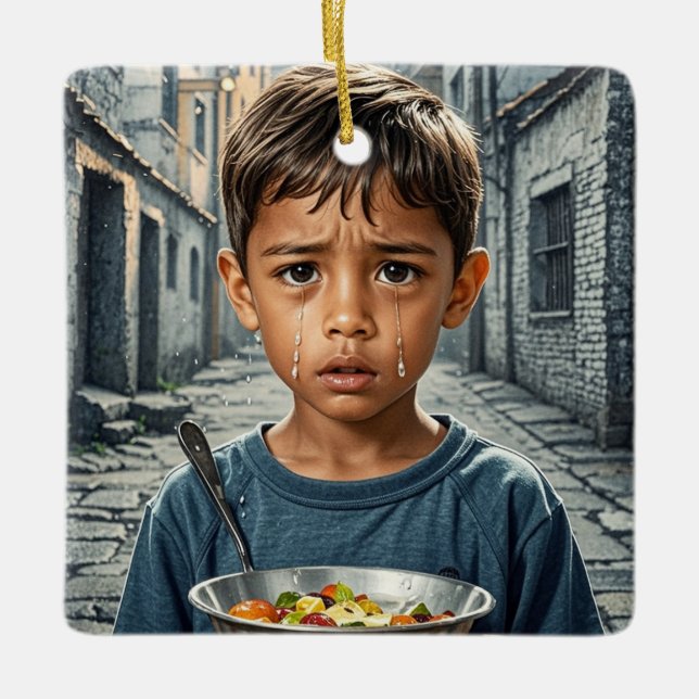 Ornamento De Cerâmica Sonhos de brilho de ouro (Frente)