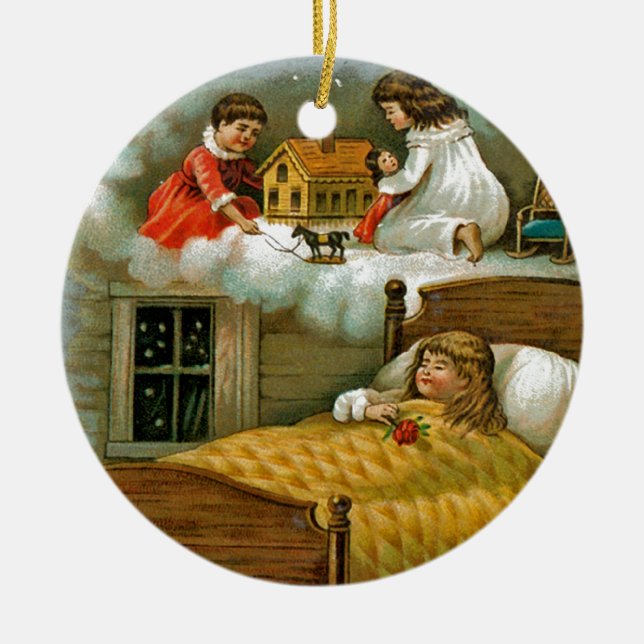 Ornamento De Cerâmica Sonhos de Natal (Frente)