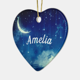 ORNAMENTO DE CERÂMICA SONHOS ILUMINADOS PELA LUA | CELESTIAL PERSONALIZA