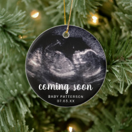 Ornamento De Cerâmica Sonograma bonito Gravidez de foto revela Natal