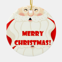 Ornamento De Cerâmica Sorrindo a cabeça do Papai Noel e encarando o esca