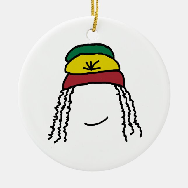 Ornamento De Cerâmica Sorriso de Rasta (Frente)