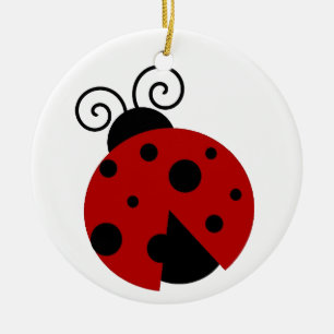Ornamento De Cerâmica Sorte ser um belo cartoon Ladybug
