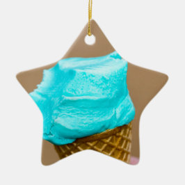 Ornamento De Cerâmica Sorvete com macro waffle