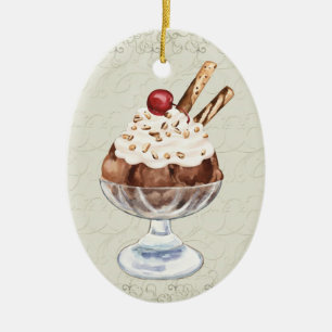 Ornamento De Cerâmica Sorvete Sundae - SRF