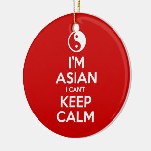 Ornamento De Cerâmica Sou asiático, não posso ficar calmo