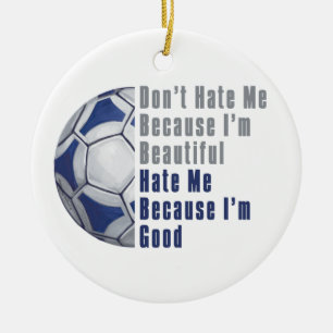 Ornamento De Cerâmica Sou Bonita, Sou Boa Futbal