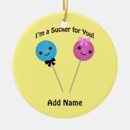 Ornamento De Cerâmica Sou louco por você!