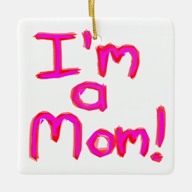 ORNAMENTO DE CERÂMICA SOU UMA MÃE! (Frente)