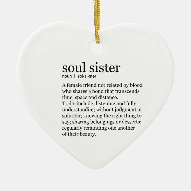 Ornamento De Cerâmica Soul Sister Ornament (Frente)