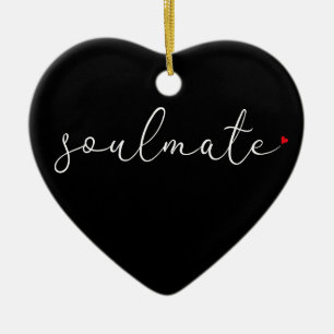 Ornamento De Cerâmica Soulmate Definition Script Love Heart Chic