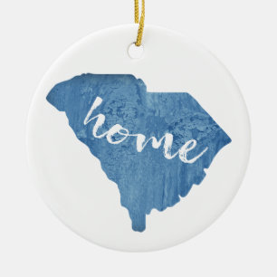 Ornamento De Cerâmica South Carolina Home Wood Grain