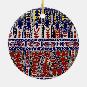 Ornamento De Cerâmica South Seas Samoa Batik