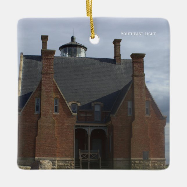 Ornamento De Cerâmica Southeast Light Lighthouse Ornament  (Frente)
