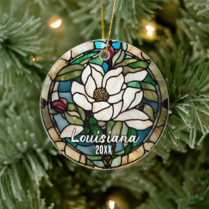 Ornamento De Cerâmica Souvenir de Vacinação da Louisiana