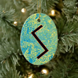 Ornamento De Cerâmica Sowilo Viking Rune Yule Ornament - Sucesso!