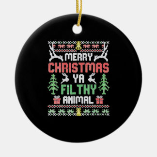Ornamento De Cerâmica Sozinho Em Filmes Domésticos Feliz Natal Seu Sujo