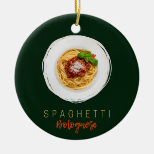 Ornamento De Cerâmica Spaghetti bolognese pasta noodle gourmet chef