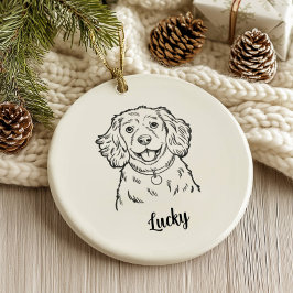 Ornamento De Cerâmica Spaniel de Natal Personalizado