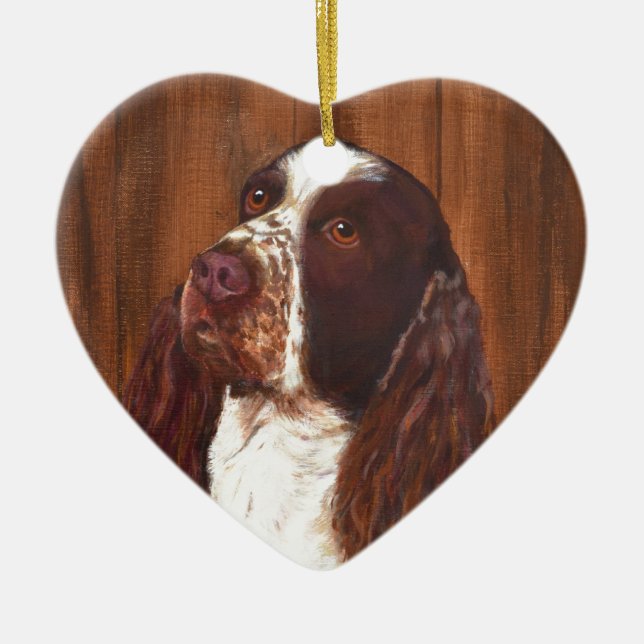 Ornamento De Cerâmica Spaniel de Springer inglês (Frente)