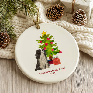 Ornamento De Cerâmica Spaniel Dog Personalizado Natal