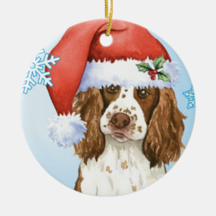 Ornamento De Cerâmica Spaniel feliz de Howliday Springer inglês