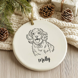 Ornamento De Cerâmica Spaniel Personalizado no Natal