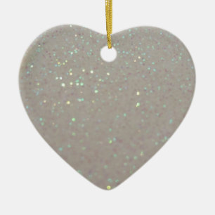 Ornamento De Cerâmica Sparkles do falso & brilho - branco de creme