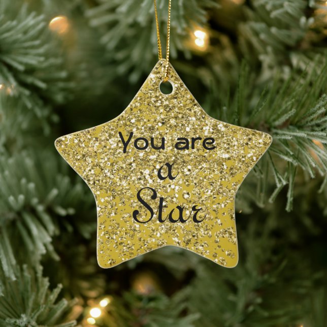 Ornamento De Cerâmica Sparkly Hope Star (Árvore)