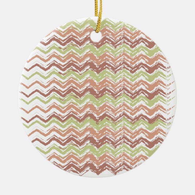 Ornamento De Cerâmica Spice Scribble Chevron ZigZag (Frente)