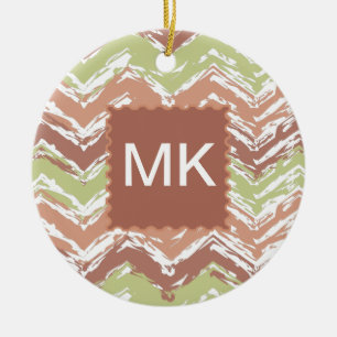 Ornamento De Cerâmica Spice Scribble Chevron ZigZag