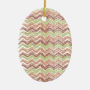 Ornamento De Cerâmica Spice Scribble Chevron ZigZag