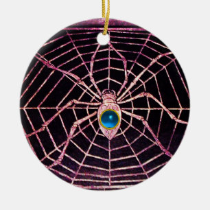 Ornamento De Cerâmica SPIDER E WEB Blue Sapphire Black