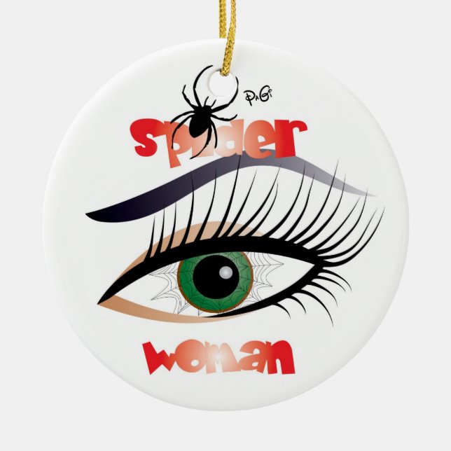 Ornamento De Cerâmica Spinnen - Frau / Ornament (Frente)