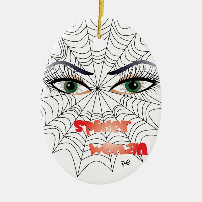 Ornamento De Cerâmica Spinnen - Frau / Ornament (Frente)